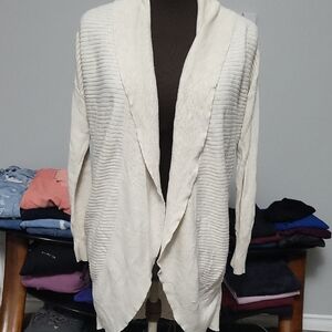 Medium Camber & Grace Beige Open Front Waterfall Cardigan